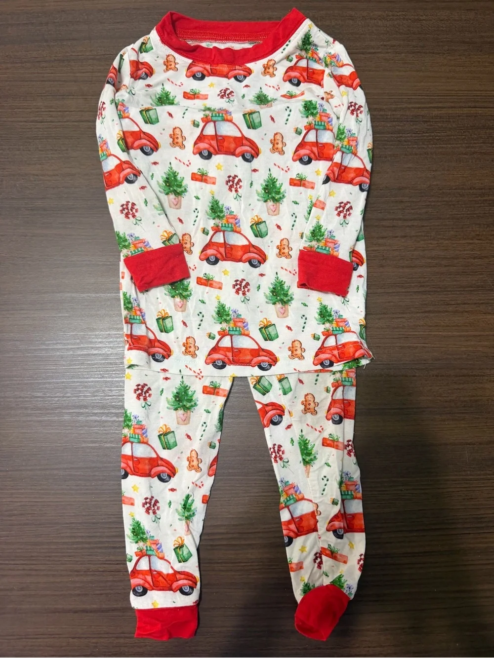 Stitchy Fish Holiday Car Print Bamboo Pajama Set